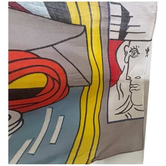 MoMA Roy Lichtenstein Scarf Green Street Mural Scarf - Picture 5 of 15